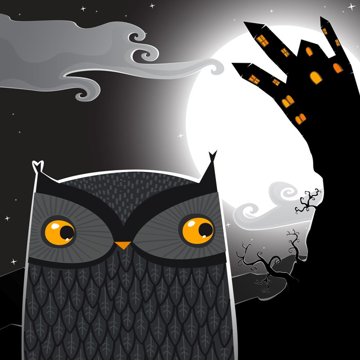 go to Haunted Mines Owl in a Halloween Night